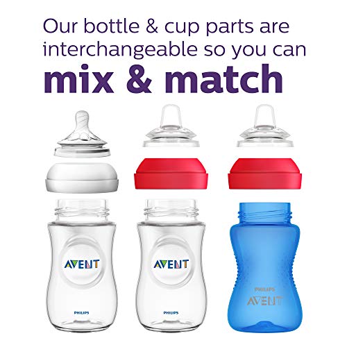 Philips Avent Sippy Cup Bundle with Natural Trainer Cup with Natural Response Nipple, 5 Ounce, 1 Pack + My Easy Sippy Cup, 9 Ounce, 2 Pack, Pink/Purple