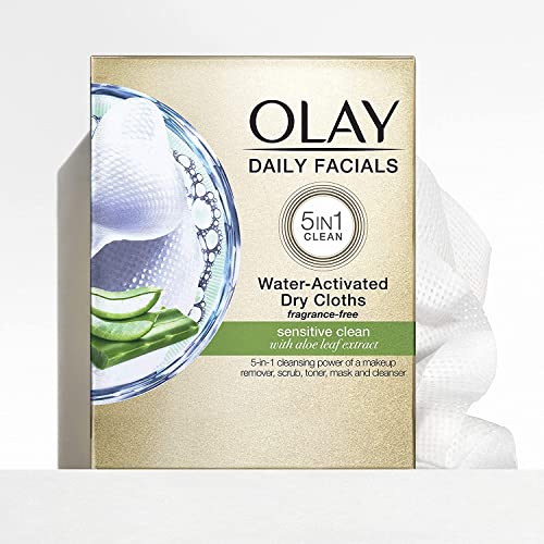 OLAY Daily Gentle Clean 5-in-1 Water Activated Cloths, 33 Count (Pack of 3)