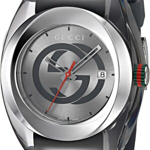 Gucci Swiss Quartz Stainless Steel and Rubber Casual Grey Men's Watch(Model: YA137109)