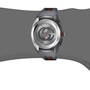 Gucci Swiss Quartz Stainless Steel and Rubber Casual Grey Men's Watch(Model: YA137109)