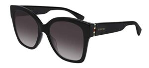 gucci women’s web plaque sunglasses, black/grey gradient, one size