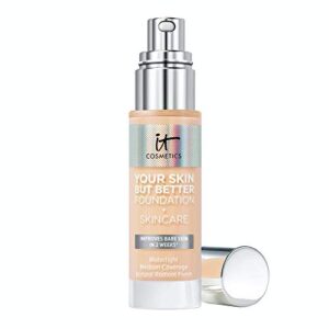 IT Cosmetics Your Skin But Better Foundation + Skincare, Fair Warm 12 - Hydrating Coverage - Minimizes Pores & Imperfections, Natural Radiant Finish - With Hyaluronic Acid - 1.0 fl oz