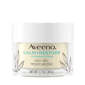 aveeno calm + restore triple oat hydrating face serum for sensitive skin, gentle and lightweight facial serum to smooth and fortify skin, hypoallergenic, fragrance- and paraben-free, 1 fl. oz