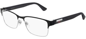 gucci gucci-logo gg0750o 001 eyeglasses men’s black full rim optical frame 56mm