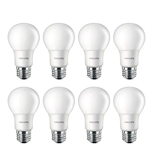 Philips 462168 LED Bulb 8 Pack 60 Watt Equivalent, Daylight (5000K) A19 Non Dimmable, Medium Screw Base