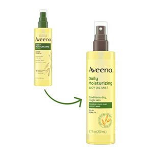 Aveeno Daily Moisturizing Dry Body Oil Mist with Oat and Jojoba Oil for Dry, Rough Sensitive Skin, Nourishing & Hypoallergenic Body Spray, Paraben-, Silicone- & Phthalate-Free, 6.7 fl. Oz