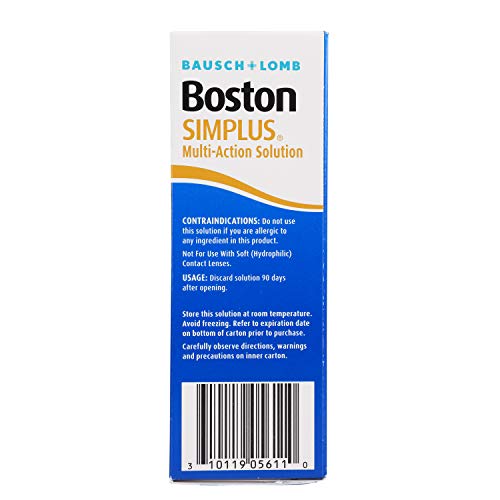 Contact Lens Solution by Boston Simplus, for Gas Permeable Contact Lenses, 3.5 Fl Oz