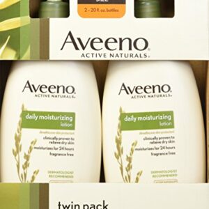 Aveeno Active Naturals Daily Moisturizing Lotion, New 2 Pack Of 20 Fl Ounce Pump, 1 Fl Ounce