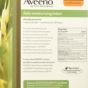 Aveeno Active Naturals Daily Moisturizing Lotion, New 2 Pack Of 20 Fl Ounce Pump, 1 Fl Ounce