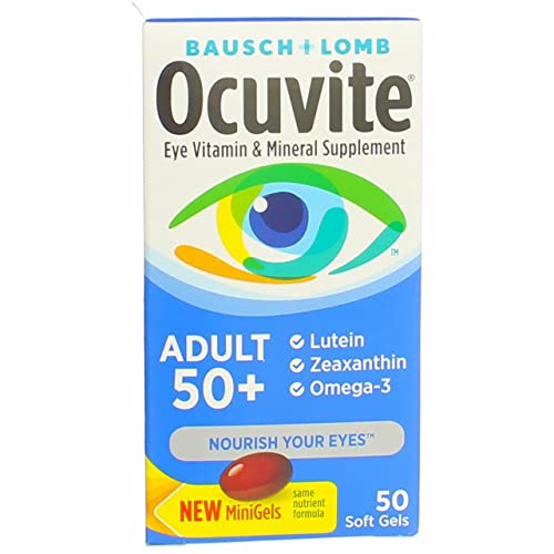 Bausch & Lomb Ocuvite Adult 50+ Eye Vitamin & Mineral Softgels 50 ea (Pack of 3)