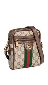 gucci women’s pre-loved ophidia mini messenger, gg supreme, brown, one size