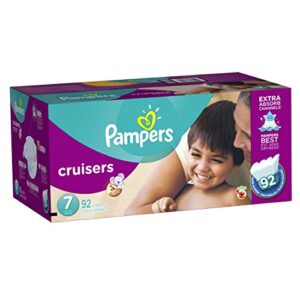 pampers cruisers disposable baby diapers,economy pack plus, size 7, 174 count