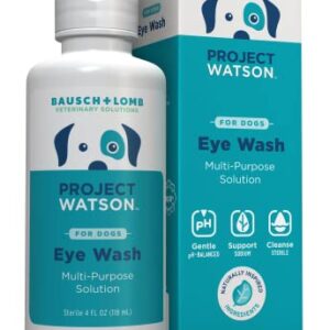 Project Watson Eye Wash for Dogs, Gentle pH Balanced Formula to Help Reduce Risk of Infection, Help Remove Tear Stains & Support Eye Health, Fragrance Free, 4 Fl Oz