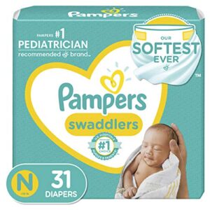 Diapers Newborn/Size 0 (< 10 lb), 31 Count - Pampers Swaddlers Disposable Baby Diapers, Jumbo Pack (Packaging May Vary)