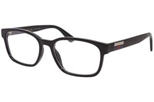 gucci gucci-logo gg0749o 004 eyeglasses men’s black full rim optical frame 55mm