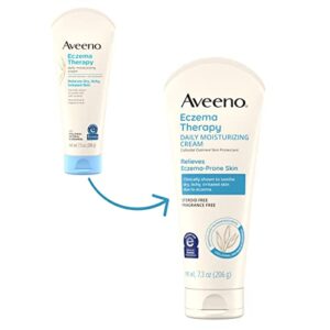 Aveeno Eczema Therapy Daily Moisturizing Body Cream for Sensitive Skin, Soothing Eczema Relief Cream, Colloidal Oatmeal & Ceramide for Dry & Itchy Skin, Steroid- & Fragrance-Free, 7.3 oz