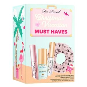 too faced limited edition christmas vacation must haves – travel sized makeup essentials