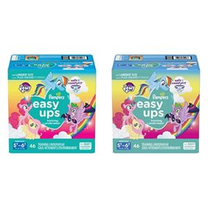 pampers easy ups training underwear girls, 5t-6t size 7 diapers, 46 count (packaging & prints may vary) (pack of 2)