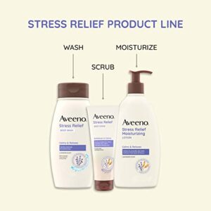 Aveeno Stress Relief Body Wash with Soothing Oat, Gently Cleanses and Moisturizes with Lavender Scent, Chamomile & Ylang-Ylang Essential Oils, Dye-Free & Soap-Free Calming Body Wash, 33 fl. oz