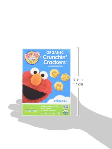 Earth's Best Organic Sesame Street Toddler Crunchin' Crackers, Original, 5.3 oz. Box