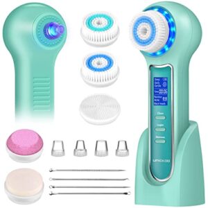 umickoo blackhead remover vacuum,rechargeable facial cleansing brush with lcd screen,ipx7 waterproof 3 in 1 face scrubber cleaner for exfoliating, massaging and deep pore cleansing
