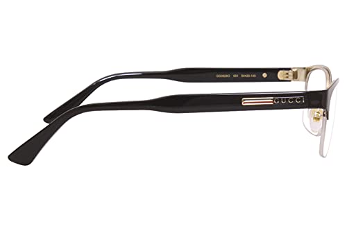 Gucci GG 0828O 001 Black Metal Semi-Rimless Eyeglasses 54mm