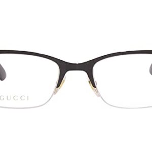 Gucci GG 0828O 001 Black Metal Semi-Rimless Eyeglasses 54mm