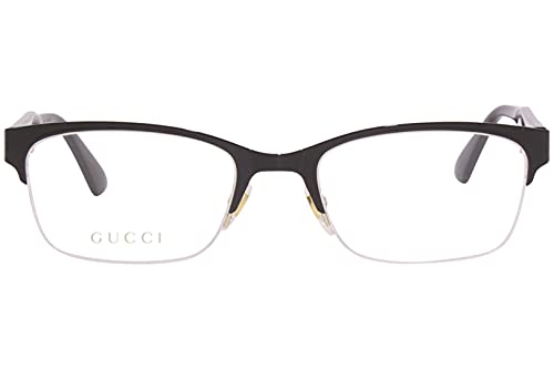 Gucci GG 0828O 001 Black Metal Semi-Rimless Eyeglasses 54mm