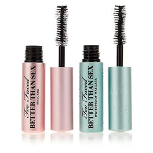 too faced better than sex mascara duo regular and waterproof mini travel size .17 ounce each