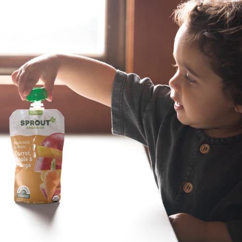 Sprout Organic Baby Food, Stage 2 Pouches, 12 Flavor Fruit Veggie & Grain Variety Sampler, 3.5 Oz (Pack of 12)