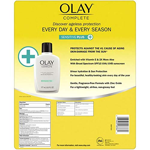 Olay Complete Sensitive 6 Fl Oz, Spf 15, 2 Pack,, 2Count ()