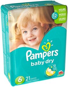 pampers baby dry diapers – size 6 – 21 ct