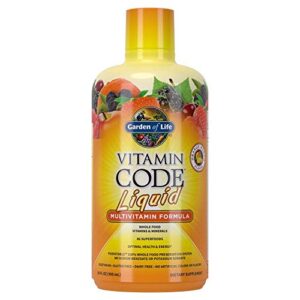 garden of life multivitamin – vitamin code liquid raw whole food vitamin supplement, vegetarian, no preservatives, orange mango, 30oz liquid – packaging may vary