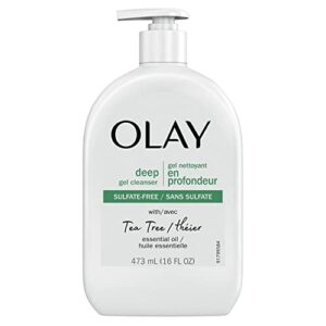 olay deep gel cleanser with tea tree essential oil, 16 oz