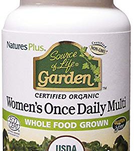 NaturesPlus Source of Life Garden Certified Organic Women’s Once Daily Multivitamin - 30 Vegan Tablets - Pure, Natural Whole Food Ingredients - Energy Boost - Vegetarian, Gluten-Free - 30 Servings