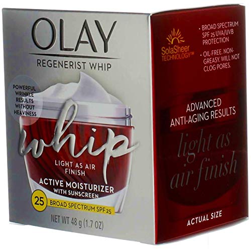 Olay Regenerist Whip Active Moisturizer Spf#25 1.7 Ounce Jar (50ml) (2 Pack)