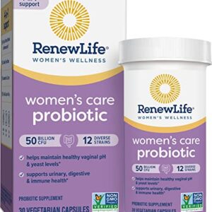 Renew Life Probiotics for Women, 50 Billion CFU Guaranteed, Probiotic Supplement for Digestive, Vaginal & Immune Health, Shelf Stable, Soy, Dairy & Gluten Free, 30 Capsules