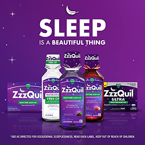 ZzzQuil, Nighttime Sleep Aid LiquiCaps, 25 mg Diphenhydramine HCl, No.1 Sleep-Aid Brand, Non-Habit Forming, Fall Asleep Fast, 48 Count
