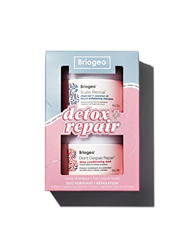 Briogeo Detox + Repair Value Set | Scalp Revival Scalp Scrub Shampoo and Don’t Despair, Repair! Hair Mask | Vegan, Phalate & Paraben-Free | 16 Ounce