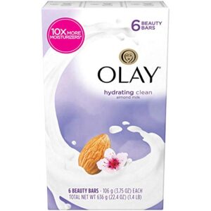 Olay Hydrating Clean Beauty Bars, Almond Milk 3.75 oz, 6 Count