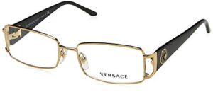 versace ve 1163m 1252 pale gold metal rectangle eyeglasses 52mm