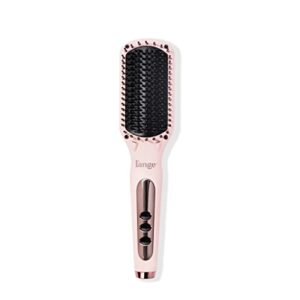 l’ange hair le vite hair straightener brush | heated hair straightening brush flat iron for smooth, anti frizz hair | dual-voltage electric hair brush straightener | hot brush for styling