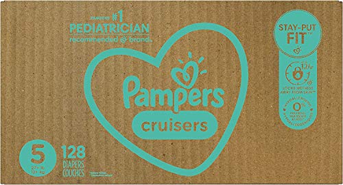 Diapers Size 5, 128 Count - Pampers Cruisers Disposable Baby Diapers, (Packaging May Vary)