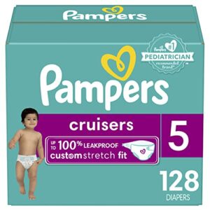 diapers size 5, 128 count – pampers cruisers disposable baby diapers, (packaging may vary)