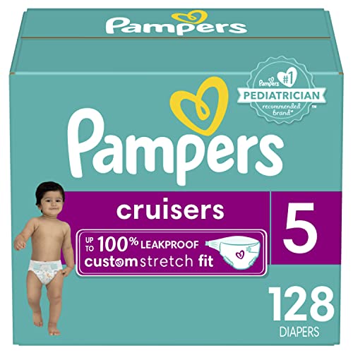 Diapers Size 5, 128 Count - Pampers Cruisers Disposable Baby Diapers, (Packaging May Vary)