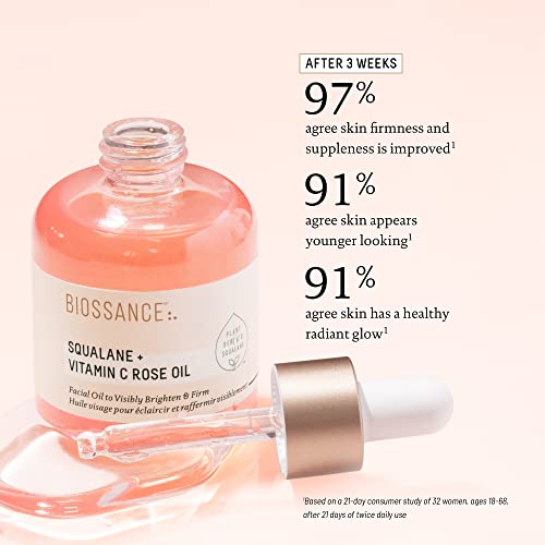 BIOSSANCE Squalane + Vitamin C Rose Oil, 30ml