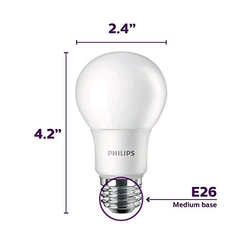 PHILIPS LED High Lumen A19 Bulb, Non-Dimmable, 1500 Lumen, Daylight (5000K), 13.5W=100W, E26 Base, 4-Pack