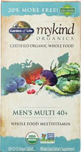 garden of life organic mykind men’s 40 multi, 72 ct