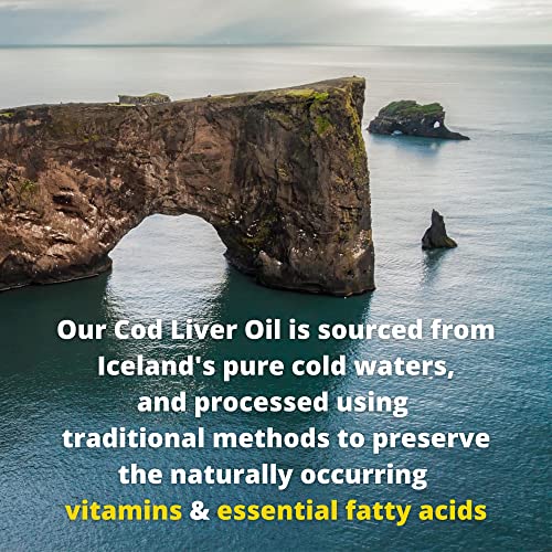 Garden of Life Olde World Icelandic Cod Liver Oil Liquid - Lemon Mint Flavor - 1,000mg Omega 3 Fish Oil, Fatty Acids, EPA, DHA, Vitamin D & A, CLO Fish Oil Supplements for Hearth Health, 47 Servings