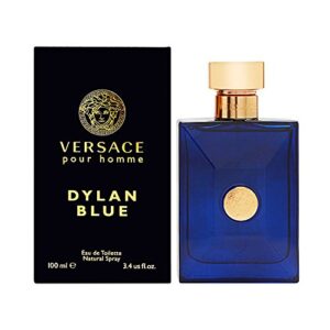 versace pour homme dylan blue for men eau de toilette spray, 3.4 ounce